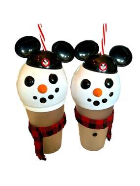 As is -2 Disney parks light up snowman tumblers